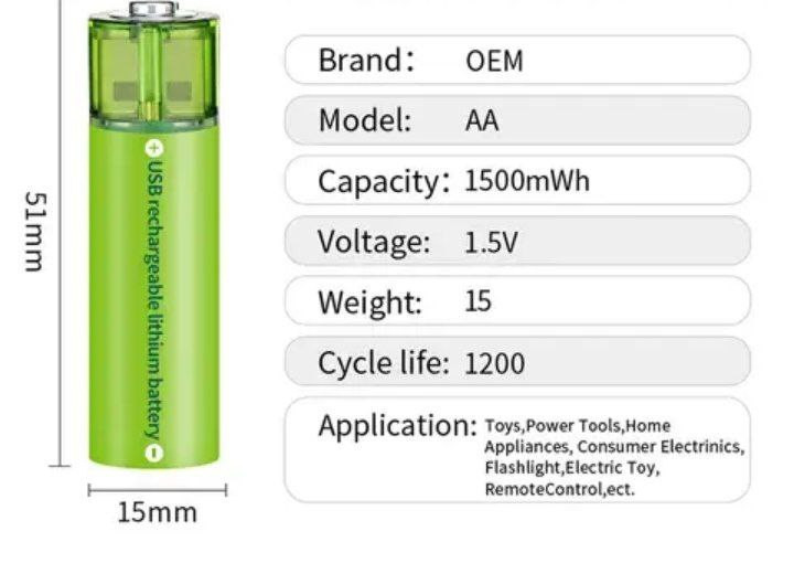 خرید آنلاین باتری قلمی شارژی